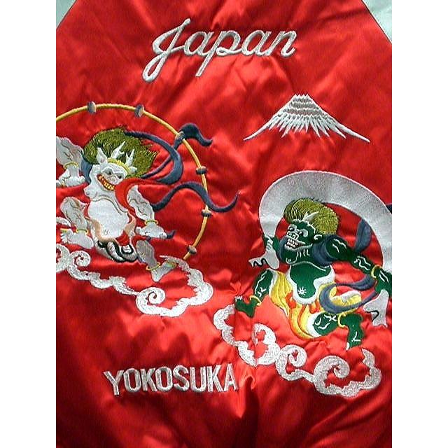 スカジャン 風神雷神 日本製本格刺繍のスカジャン 2L : takafuku1915