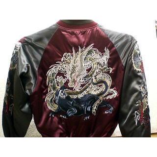 スカジャン 日本製本格刺繍のスカジャン3L 龍と黒豹 : takafuku1915