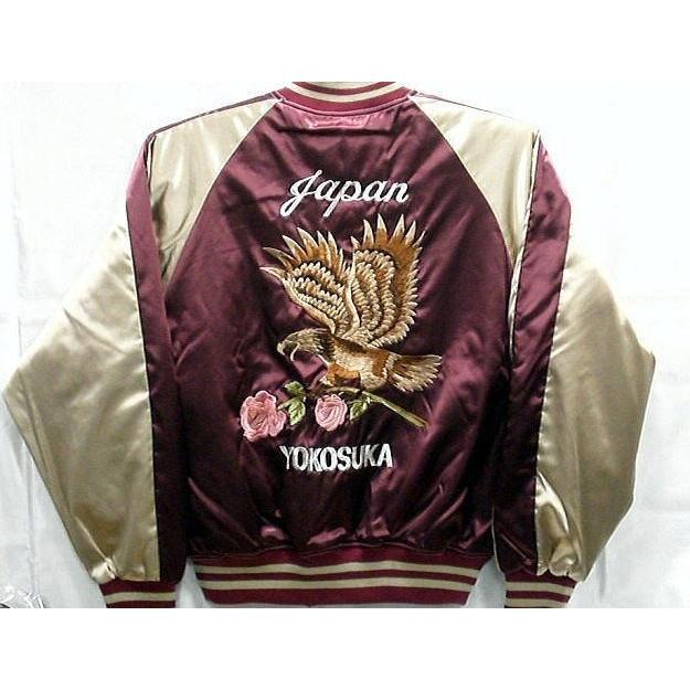スカジャン 鷹に薔薇 日本製本格刺繍のスカジャン : takafuku1915