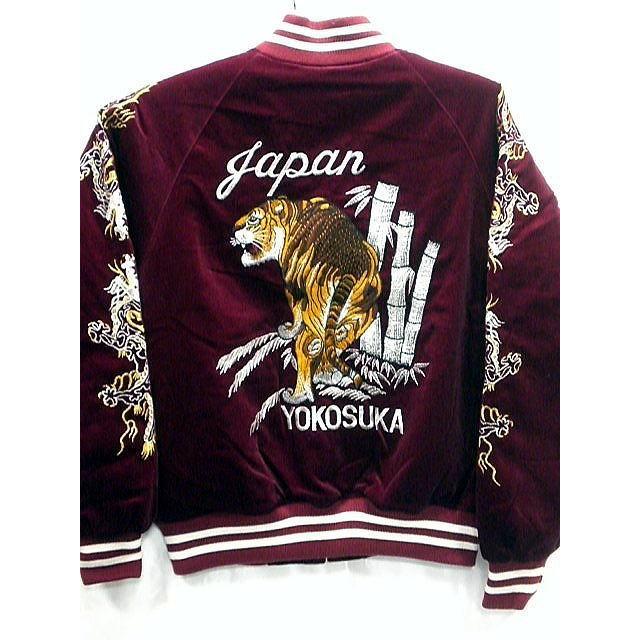 スカジャン　日本製本格刺繍のスカジャン2L　　竹虎 別珍 スカジャン 日本製本格刺繍のスカジャン2L 竹虎 別珍