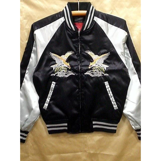 スカジャン 中綿なし 2Lサイズ 波鷹 日本製本格刺繍の スカジャン 中綿なし 2Lサイズ 波鷹 日本製本格刺繍の