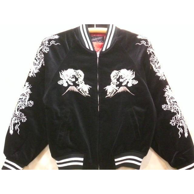 スカジャン 日本製本格刺繍のスカジャン2L 花龍 別珍 : takafuku1915