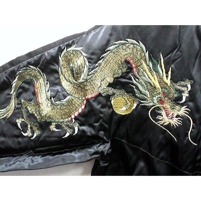 スカジャン 胸ツナギ玉龍 日本製本格刺繍のスカジャン : takafuku1915