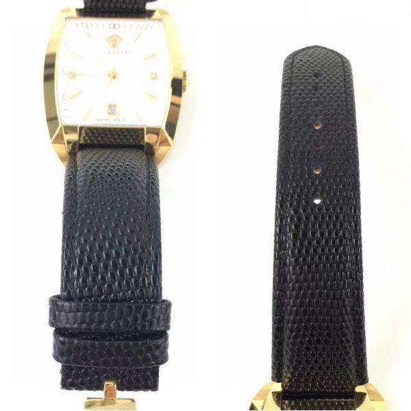 良品 ヴェルサーチ 時計 腕時計 メンズ ゴールド ホワイト シルバー文字盤 ブラック 革ベルト クォーツ ゴールデントノー Versace Wlq70 中古 高上屋 通販 Yahoo ショッピング