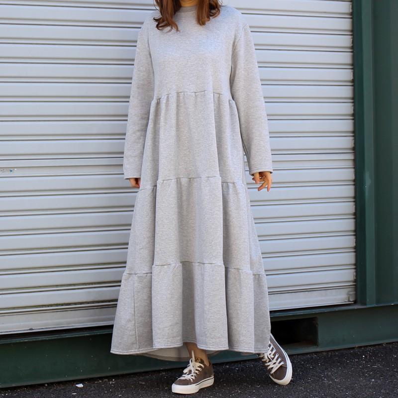 3000円ポッキリ 在庫限り売り尽くし ワンピース レディース ロングワンピース 裏起毛 フリル 長袖 韓国ファッション 楽ちん ゆったり 体型カバー 暖かい Tkk Op 097 高上屋 通販 Yahoo ショッピング