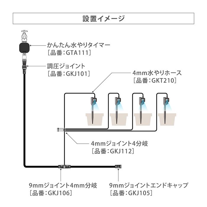 タカギ（takagi） 灌水用部品 ポットスプリンクラーシャワー 4コ入