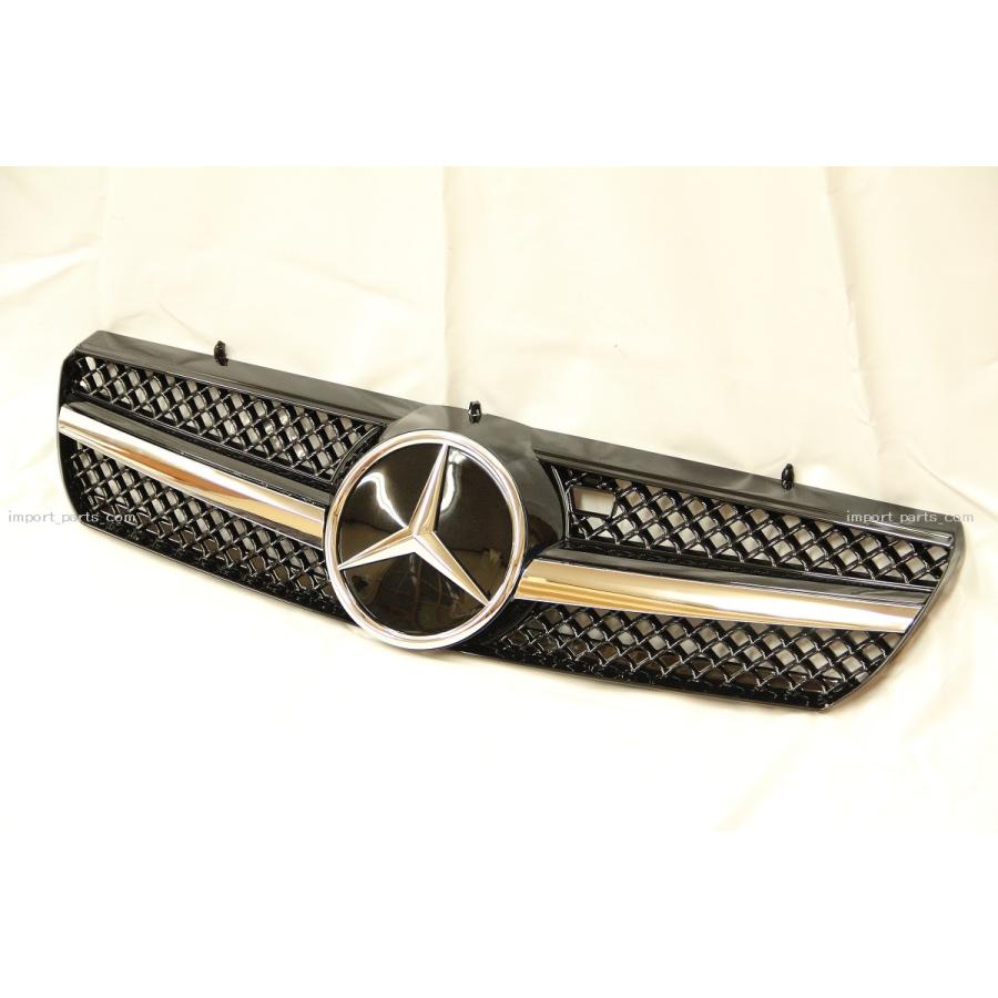 W215 SL後期スタイル １フィン フロントグリル 黒 (ブラック) CL500 CL600 CL55AMG