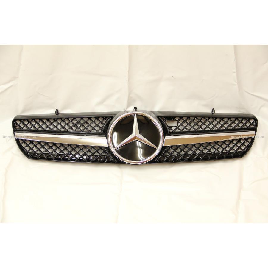 W215 SL後期スタイル １フィン フロントグリル 黒 (ブラック) CL500 CL600 CL55AMGの画像