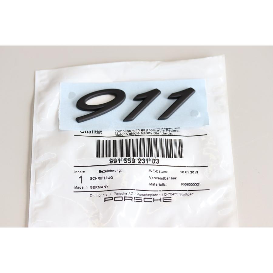 エンブレム ’911’  (艶消し黒) 991型 ポルシェ911 カレラ カレラS カレラ4 カレラ4S タルガ タルガ4 GTS ターボ ターボSの画像