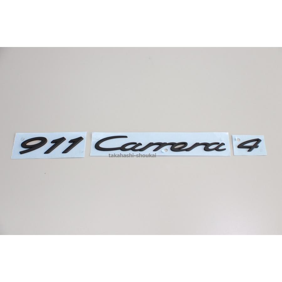 リアエンブレム ’911 Carrera 4’ マットブラック 991 ポルシェ911 カレラ4 その他997 996 993 964 930にも