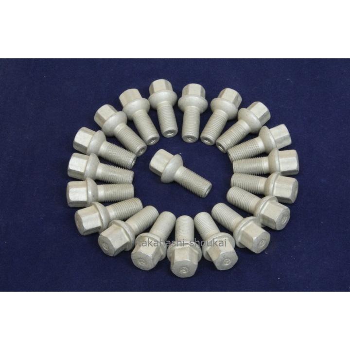 ベンツ純正 ホイールボルト 20本 M14 ピッチ1.5 R14球面 首下27mm 