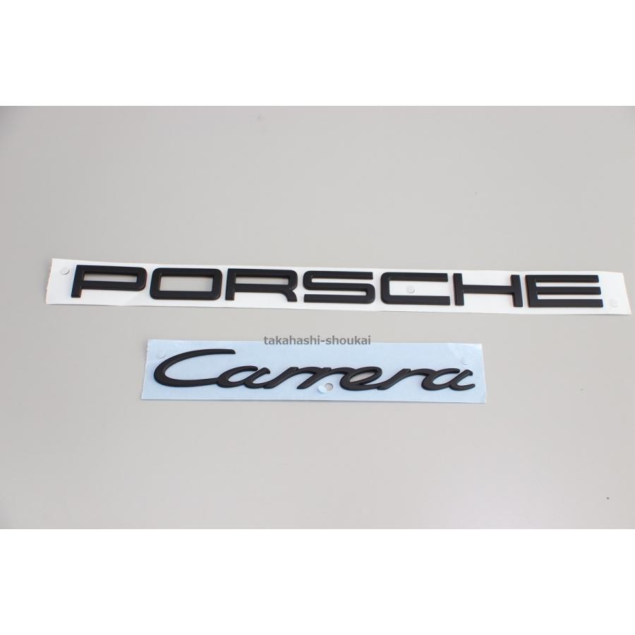 ポルシェ純正部品 リアエンブレム ’PORSCHE Carrera’ マットブラック (艶消し黒) 991型 ポルシェ911 カレラ