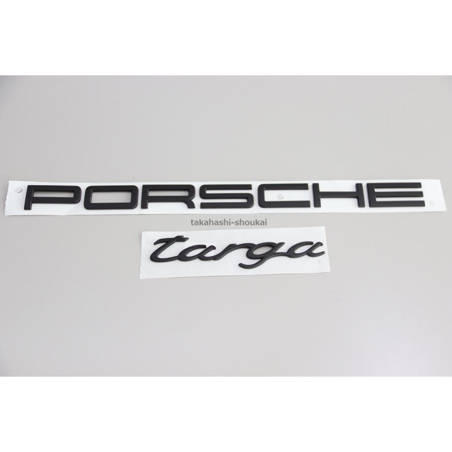 ポルシェ純正部品 リアエンブレム ’PORSCHE targa ’　マットブラック (艶消し黒)　991型　ポルシェ911 タルガ・タルガ４ 他