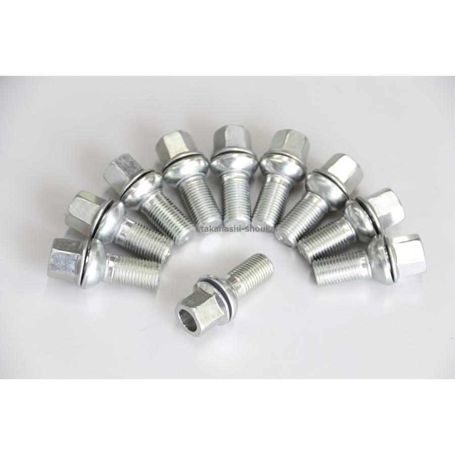 フォルクスワーゲン（Volkswagen） VW純正 ホイールボルト 10本 M14ピッチ1.5 R13球面 27mm トゥアレグ トゥーラン ...