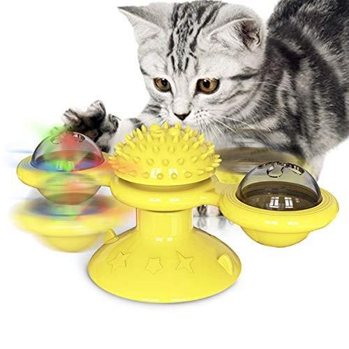 風車の猫のおもちゃ吸盤ベース 中央に毛をこすりつけ 猫ミント玩具 猫歯ブラシ 多機能玩具 イェロー Hhe8752 Hi Bridgeストア 通販 Yahoo ショッピング