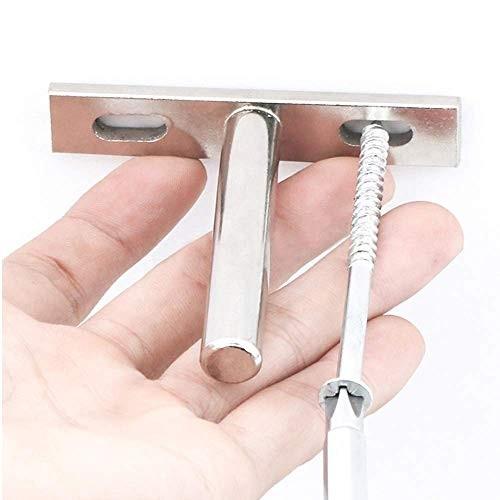 LUCKYBEE 6個入り ブラケット 金具 棚受け フローティング 隠し 差し込みタイプ シルバー 70mm x 72mm 3