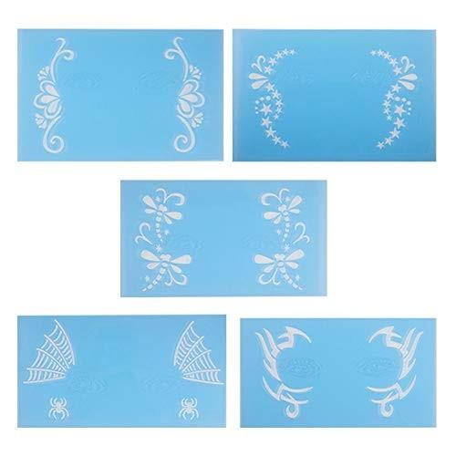 Wandic フェイスステンシル 5個 プラスチック 青い顔のテンプレート ボディーペインティング 一時的な入れ墨 ハ Yvm3771 Hi Bridgeストア 通販 Yahoo ショッピング