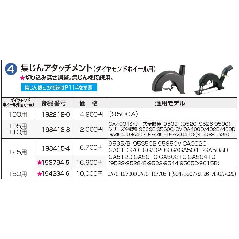 調査依頼 マキタ（makita） 集塵アタッチメント 180mm用 【194234-6】 : Total