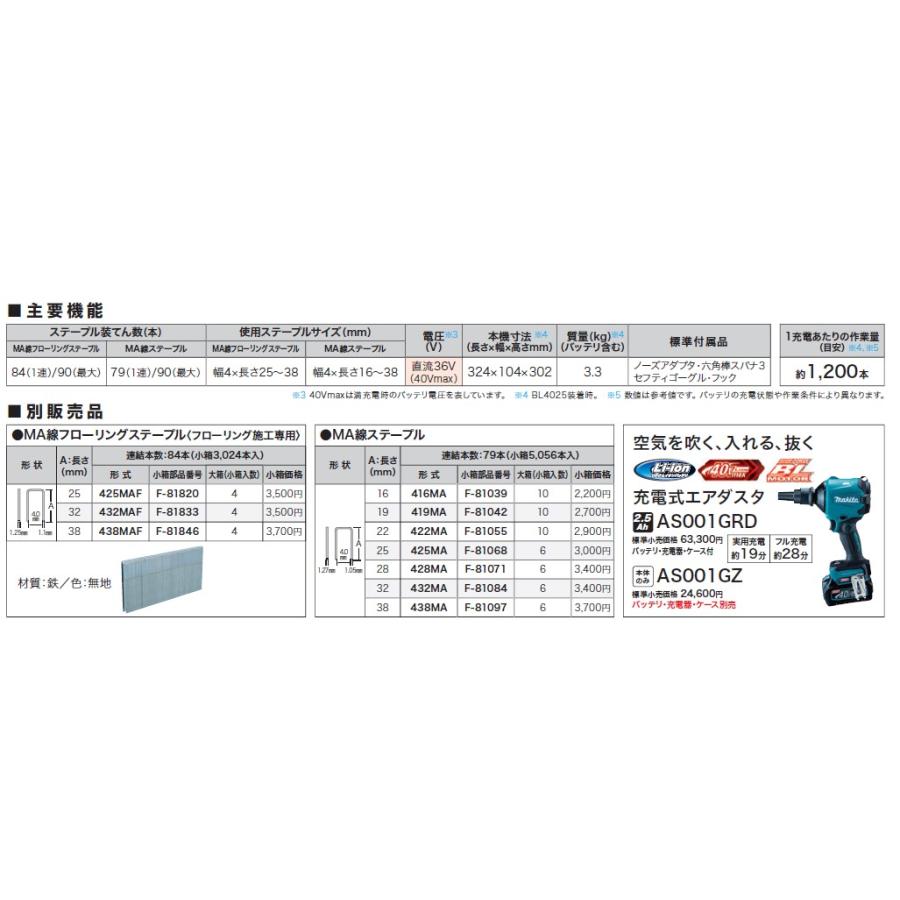 マキタ マキタ(makita) ST003GZ 充電式フロアタッカー マキタ マキタ(makita) ST003GZ 充電式フロアタッカー
