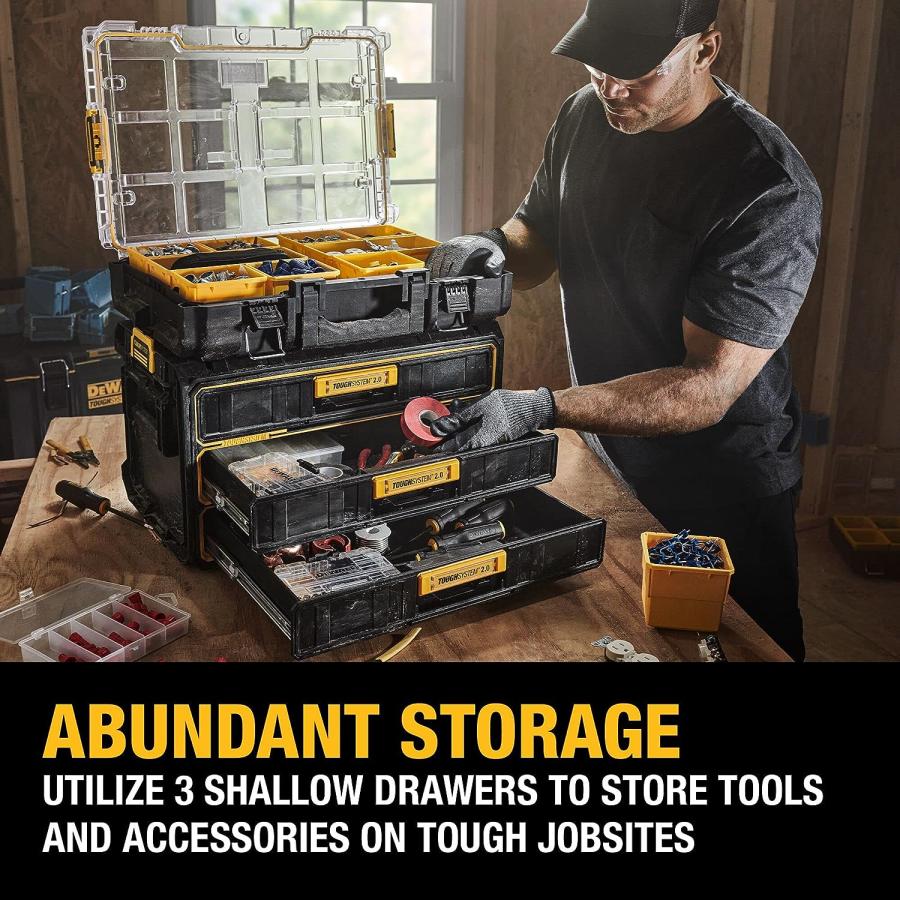 DEWALT デウォルト(DEWALT) タフシステム2.0 3段チェスト 工具箱 DEWALT デウォルト(DEWALT) タフシステム2.0 3段チェスト 工具箱