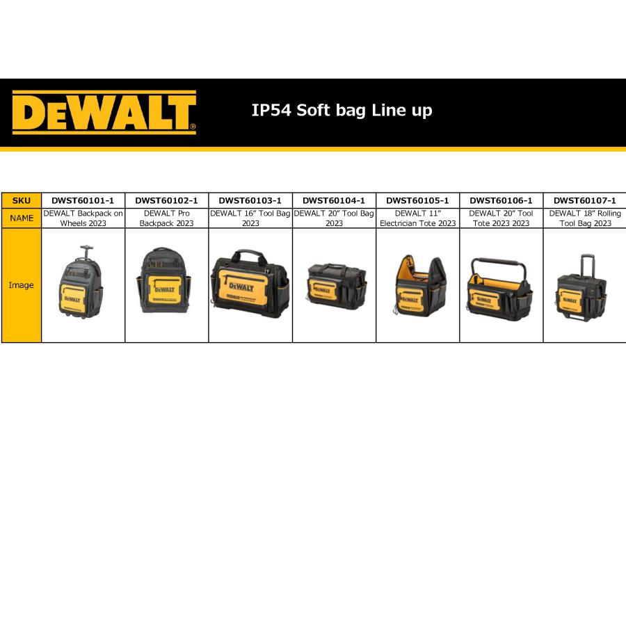 デウォルト(DEWALT) キャリーバッグ ツールボックス IP54 DWST60106-1 サイズ L508×W270×H320｜takahashihonsha｜11