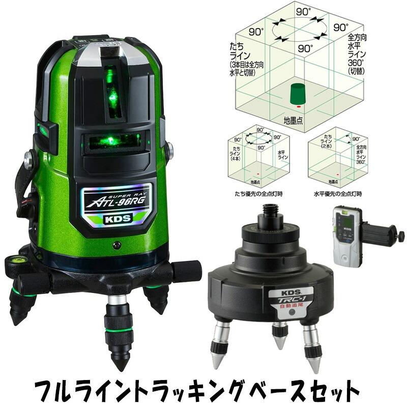 ムラテックKDS フルライン高輝度レーザー墨出し器 リアルグリーン ATL-96RG TRCSET 自動追尾ベースセット