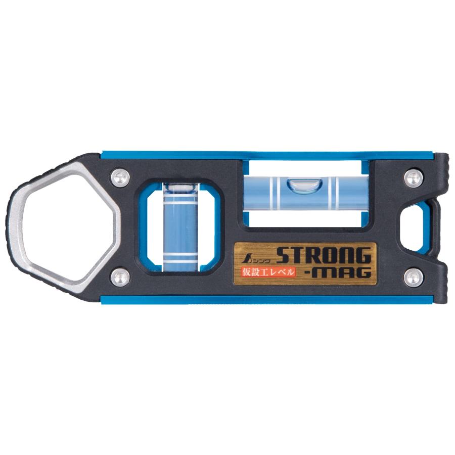 シンワ測定 仮設工レベル STRONG-MAG 100mm ブルー マグネット付 73476