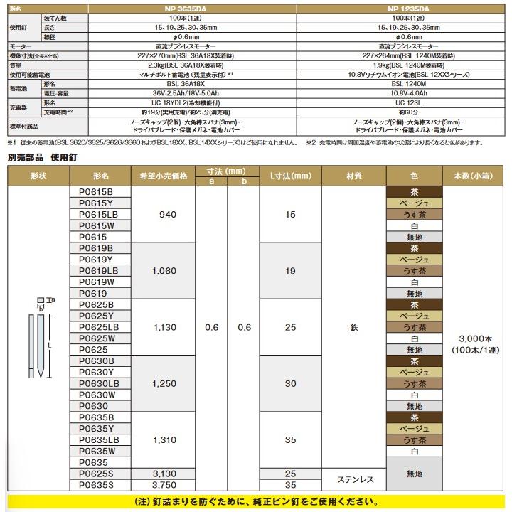 HiKOKI HiKOKI(ハイコーキ) NP3635DA(XPZ) 充電式ピン釘打機 36V HiKOKI HiKOKI(ハイコーキ) NP3635DA(XPZ) 充電式ピン釘打機 36V