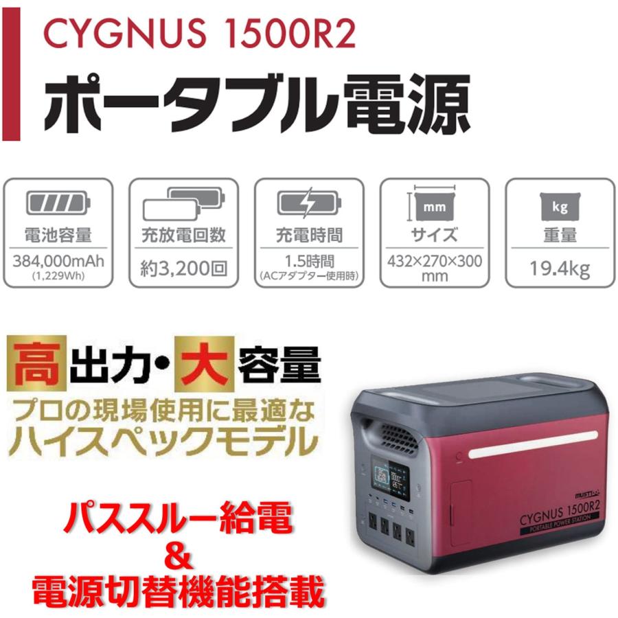 マストツール ポータブル電源 シグナス PB-1500R2 最大出力1500W マストツール ポータブル電源 シグナス PB-1500R2 最大出力1500W