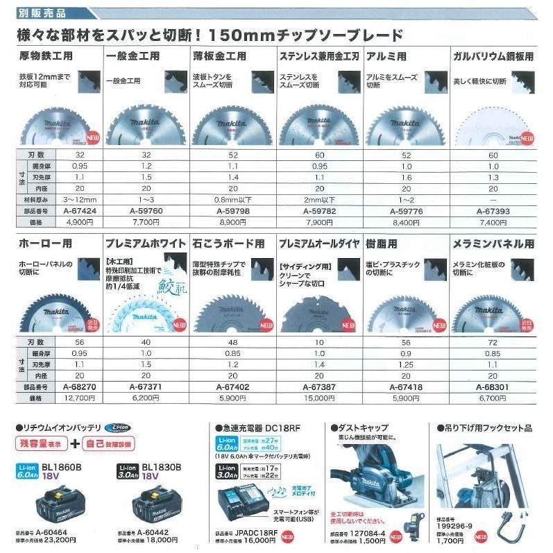 マキタ（makita） CS553DZS 150mm充電式チップソーカッター 18V 本体