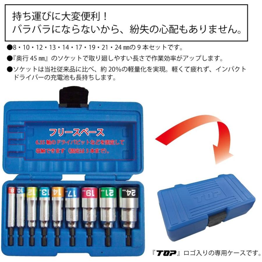 トップ (TOP) 電動ドリル用 コンパクトソケット 対辺13 全長88 6角 日本製 EDS-13C Amazon | トップ工業 (TOP) 電動ドリル用 コンパクトソケット 対辺13mm