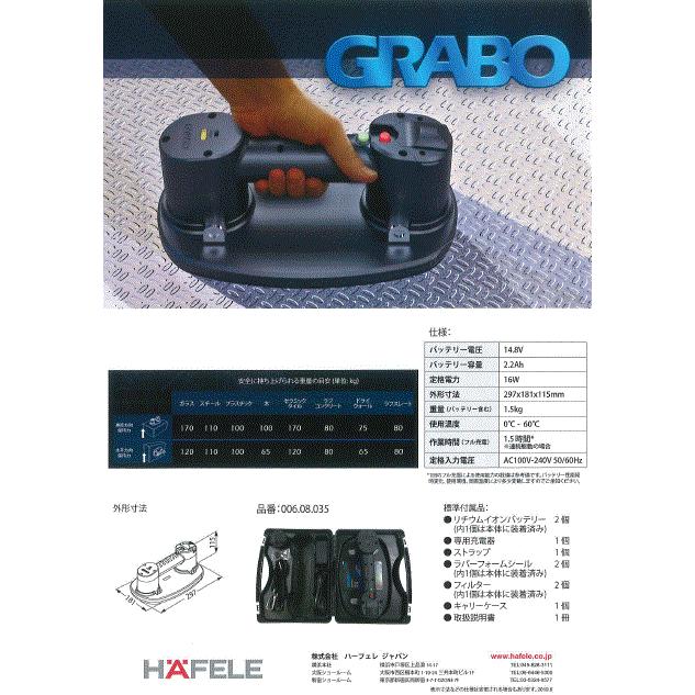 HAFELE（ハーフェレ）ポータブル電動バキュームリフターGRABO（グラボ