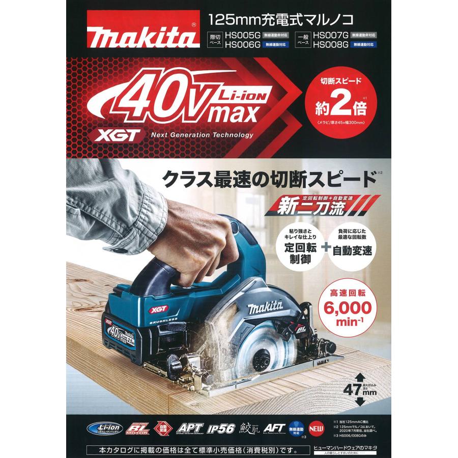 マキタ（makita） HS007GZ/B 125mm充電式マルノコ 40V 【無線連動非 