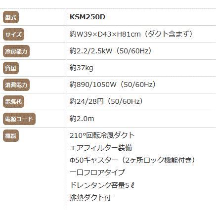 広電 スポットクーラー（排熱ダクト付） KSM250D 業務用 : 高橋本社