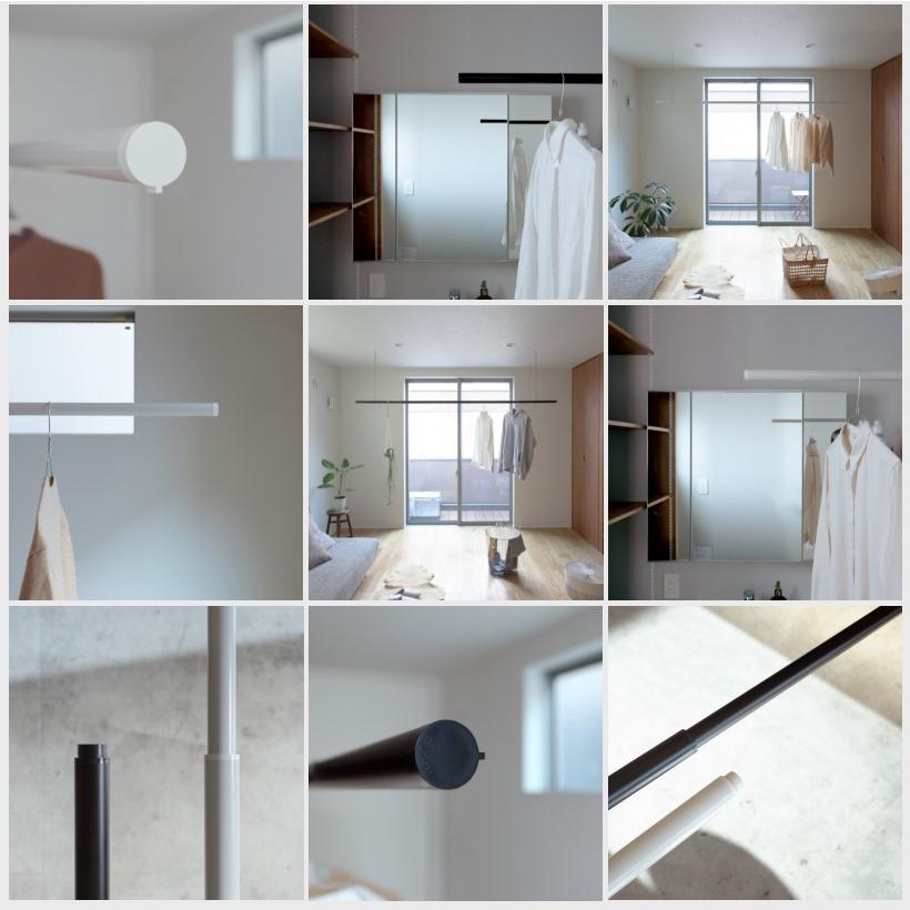 伸縮物干し竿 a W新作送料無料 シンプルランドリーバー 1285から2300mm Simple 森田アルミ工業 Barsen ホワイト Laundry