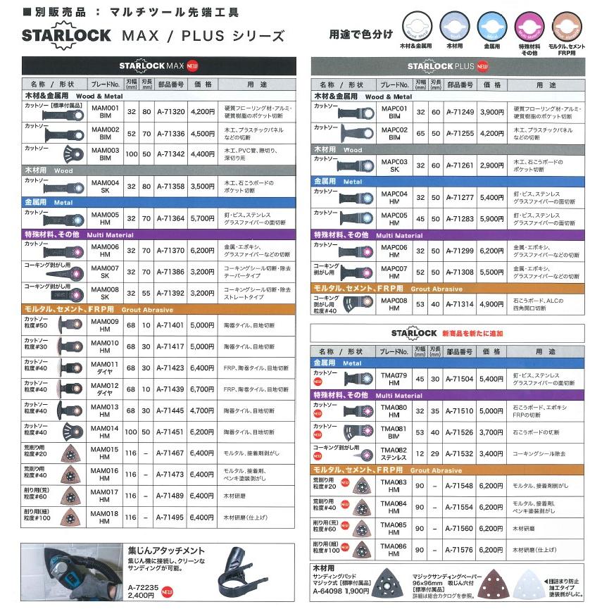 マキタ マキタ(makita) TM52DZ 充電式マルチツール 18V 本体+ マキタ マキタ(makita) TM52DZ 充電式マルチツール 18V 本体+