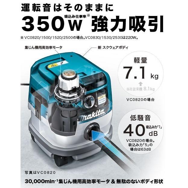 マキタ(makita) VC0830 100V集塵機【サービス品付き】粉塵専用 集塵容量8L※