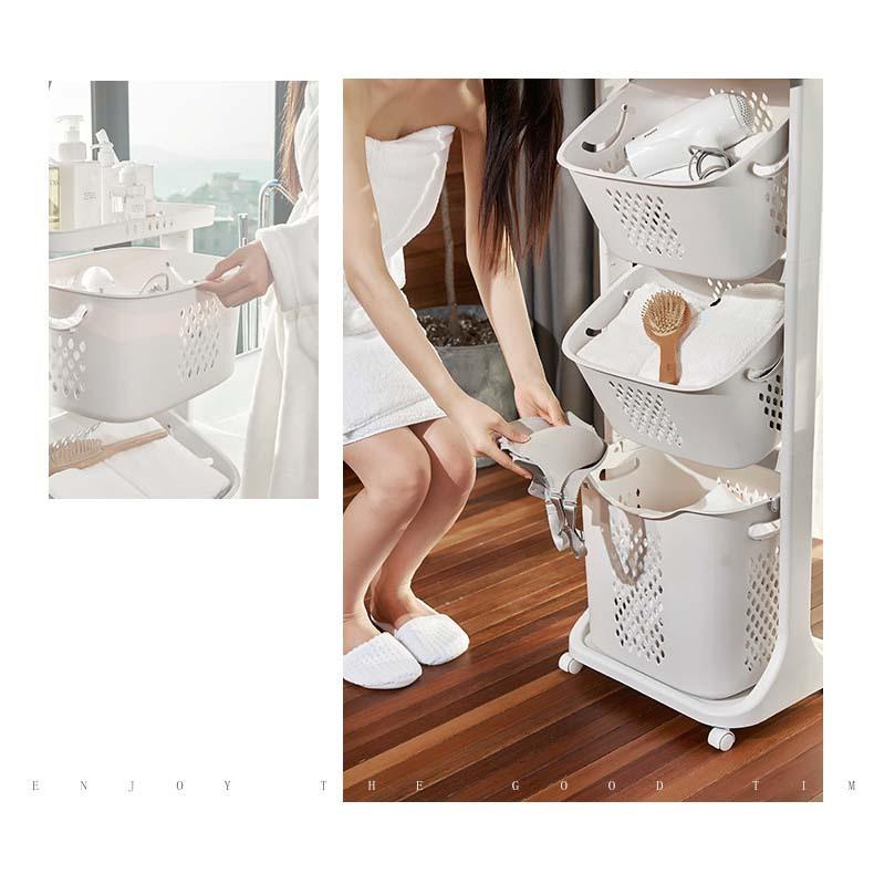 7MV5 ランドリーボックス ランドリーラック 3段 スリム 洗濯かご 脱衣: