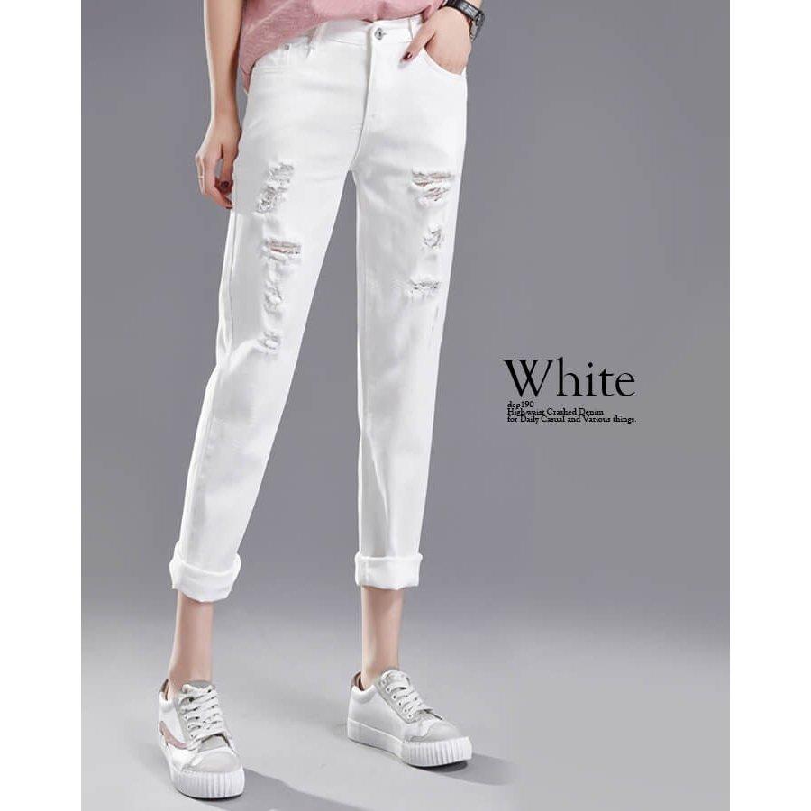 デニム ジーンズ デニムパンツ レディース ダメージジーンズ カジュアル ボトム パンツ ジーパン クラッシュ ダメージ ストレート ハイウエスト ゆったり Dep190 Il0hbo5wnm ボトムス パンツ Valleymill Com