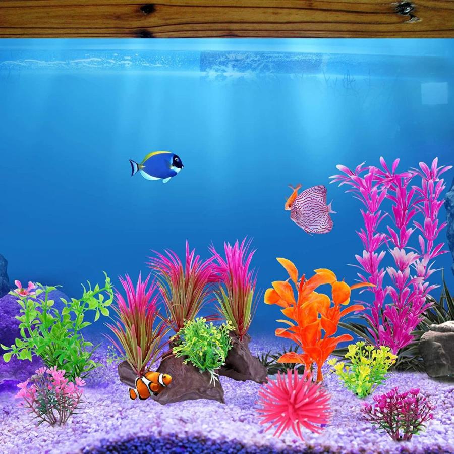 Jsdde 水槽用 人工水草 5 5 11 21cm 小 大型水草 23点セット 水槽 水槽内装 即日出荷 オーナメント レイアウト アクアリウム 水