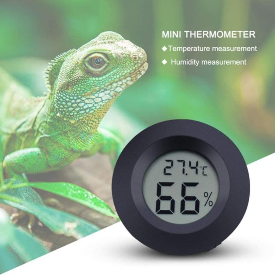 ledmomo LCD デジタル湿度計 1個セット円形 アクリル 爬虫類 ペット温度計 高温 低温 高精度 デジタル 爬虫類テラリウム|takamaru01|02