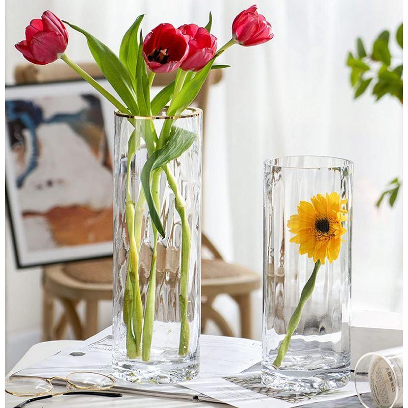 送料無料新品 花瓶 ガラス 透明 グレー 30cm 花器 フラワーベース シリンダー 円柱 ガラスベース ガラスボトル アレンジ インテリア 水栽培 生け花 造花 おしゃれ シンプル Glm Co Il