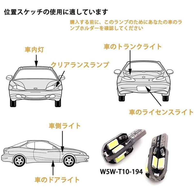 品多く 車 T10 り サイドウインカー アンバー W5w 168 194 8smd クリアランスランプ Ledナンバー灯 低消費電力 5730 L Belwood By