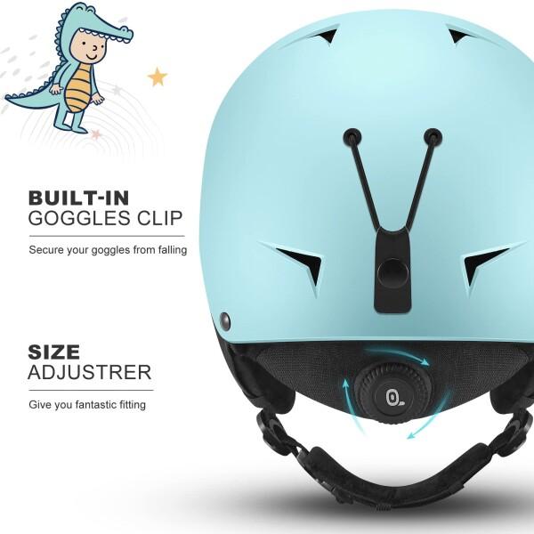 Odoland 子供用スキーヘルメット ゴーグル付き スノーボードヘルメット
