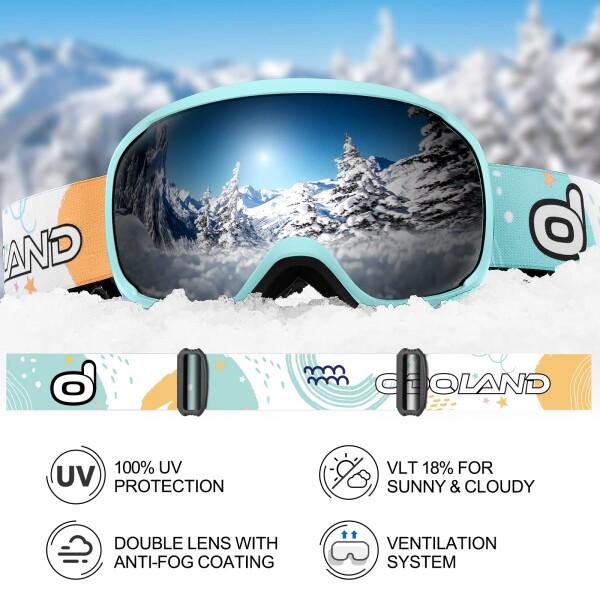 Odoland 子供用スキーヘルメット ゴーグル付き スノーボードヘルメット