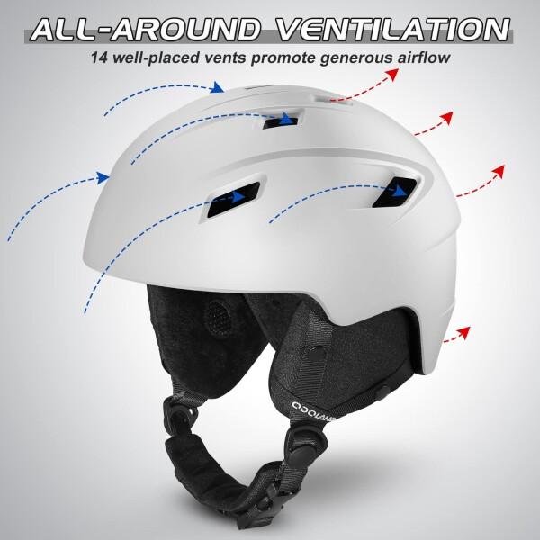 Odoland スキーヘルメットセット ゴーグル付き スノーボードヘルメット