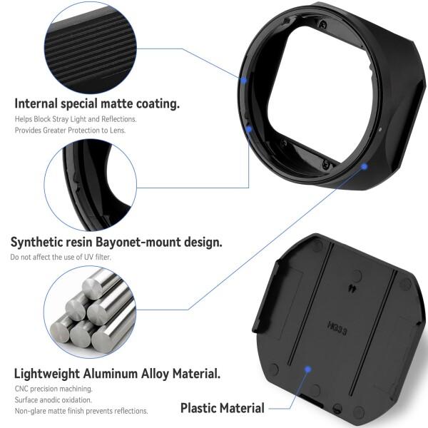 富士フイルム XF16-50mm F2.8-4.8 R LM WR用スクエアメタルレンズ