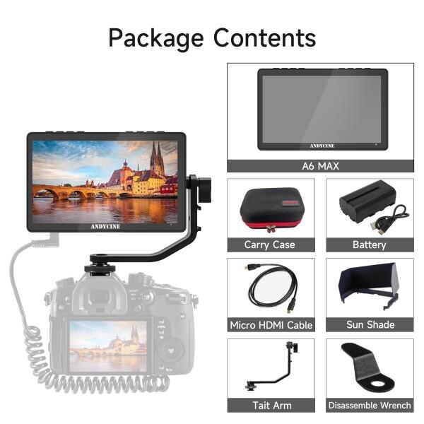 ANDYCINE A6 Max 6インチ タッチ式 フィールドモニター 3D LUT 4K HDMI