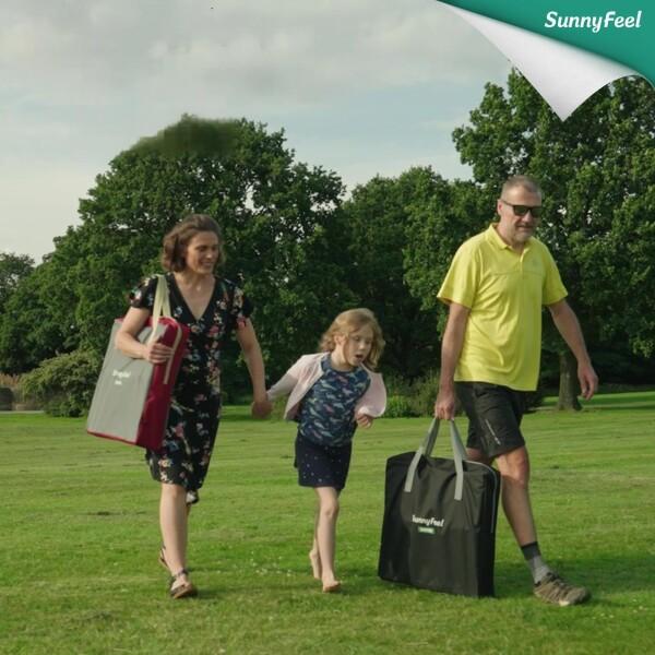 SunnyFeel 加熱アウトドアチェア 折りたたみ サイドテーブル付き