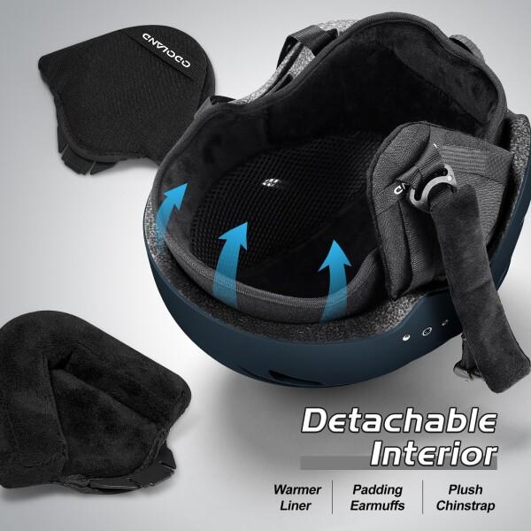 Odoland スキーヘルメット バイザースノーボードヘルメット OTGメガネ